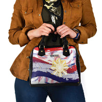 Personalised Philippines Sun Tattoo Shoulder Handbag Feathers Filipinas Grunge Style White