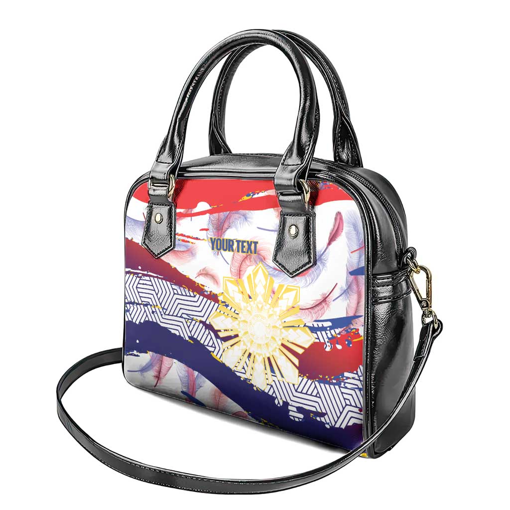 Personalised Philippines Sun Tattoo Shoulder Handbag Feathers Filipinas Grunge Style White