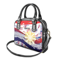 Personalised Philippines Sun Tattoo Shoulder Handbag Feathers Filipinas Grunge Style White