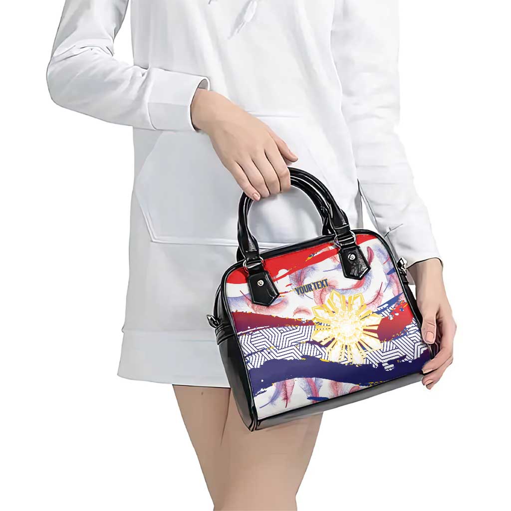 Personalised Philippines Sun Tattoo Shoulder Handbag Feathers Filipinas Grunge Style White