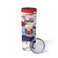 Personalised Philippines Sun Tattoo Skinny Tumbler Feathers Filipinas Grunge Style White