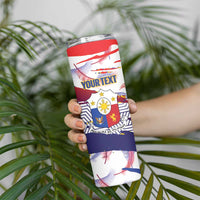 Personalised Philippines Sun Tattoo Skinny Tumbler Feathers Filipinas Grunge Style White