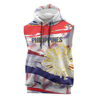 Personalised Philippines Sun Tattoo Sleeveless Hoodie Feathers Filipinas Grunge Style White