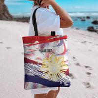 Personalised Philippines Sun Tattoo Tote Bag Feathers Filipinas Grunge Style White