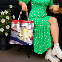 Personalised Philippines Sun Tattoo Tote Bag Feathers Filipinas Grunge Style White