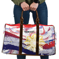 Personalised Philippines Sun Tattoo Travel Bag Feathers Filipinas Grunge Style White