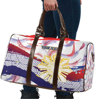 Personalised Philippines Sun Tattoo Travel Bag Feathers Filipinas Grunge Style White