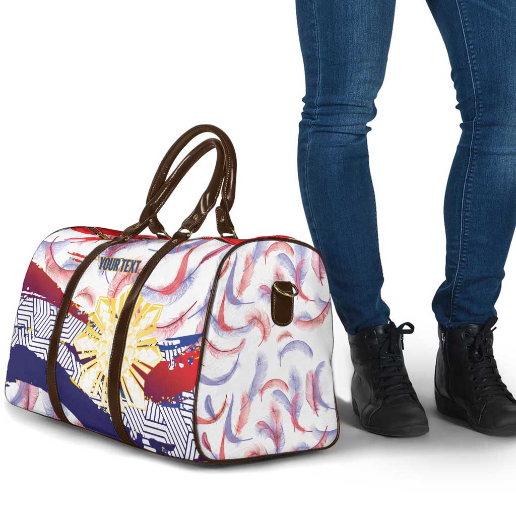 Personalised Philippines Sun Tattoo Travel Bag Feathers Filipinas Grunge Style White