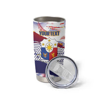 Personalised Philippines Sun Tattoo Tumbler Cup Feathers Filipinas Grunge Style White