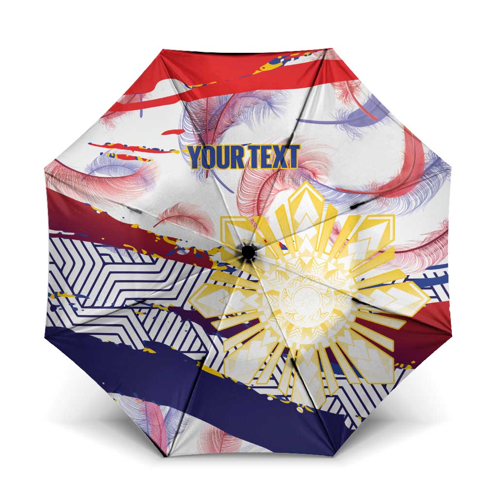 Personalised Philippines Sun Tattoo Umbrella Feathers Filipinas Grunge Style White