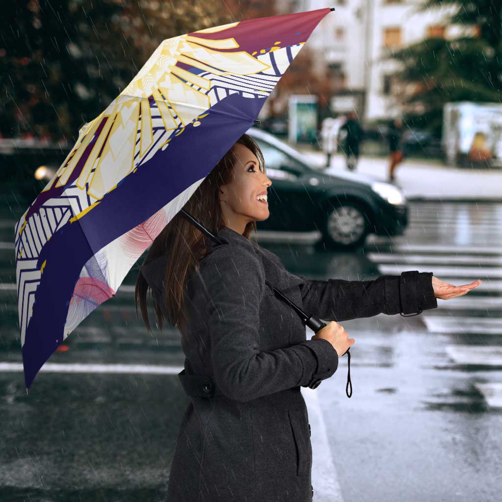 Personalised Philippines Sun Tattoo Umbrella Feathers Filipinas Grunge Style White