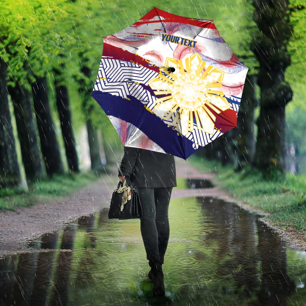Personalised Philippines Sun Tattoo Umbrella Feathers Filipinas Grunge Style White