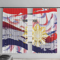 Personalised Philippines Sun Tattoo Window Curtain Feathers Filipinas Grunge Style White