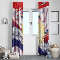 Personalised Philippines Sun Tattoo Window Curtain Feathers Filipinas Grunge Style White