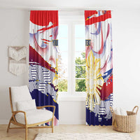Personalised Philippines Sun Tattoo Window Curtain Feathers Filipinas Grunge Style White