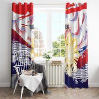 Personalised Philippines Sun Tattoo Window Curtain Feathers Filipinas Grunge Style White