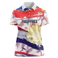Personalised Philippines Sun Tattoo Women Polo Shirt Feathers Filipinas Grunge Style White