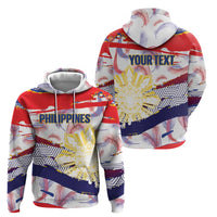 Personalised Philippines Sun Tattoo Zip Hoodie Feathers Filipinas Grunge Style White