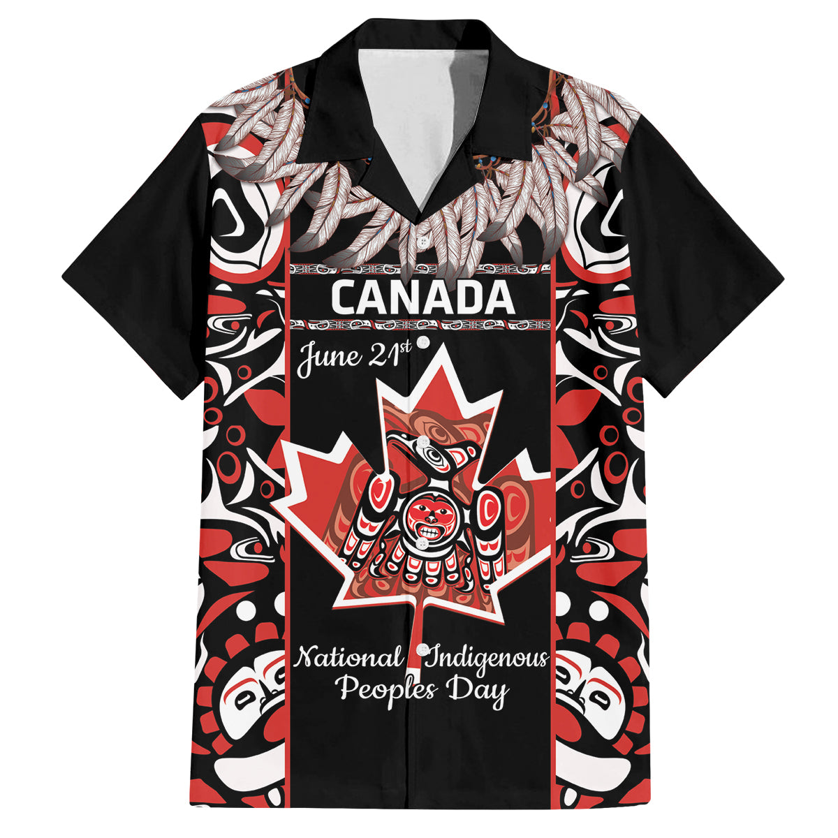 Canada National Aboriginal Day Family Matching Long Sleeve Bodycon Dress and Hawaiian Shirt Canadian Indigenous Haida - Canada National Aboriginal Day Family Matching Long Sleeve Bodycon Dress and Hawaiian Shirt Canadian Indigenous Haida -