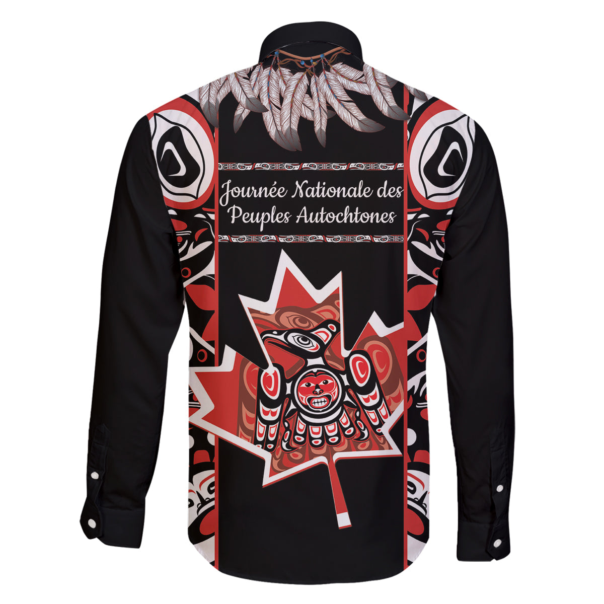 Canada National Aboriginal Day Family Matching Off The Shoulder Long Sleeve Dress and Hawaiian Shirt Canadian Indigenous Haida - Wonder Print Shop
