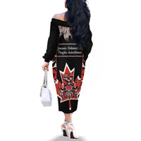 Canada National Aboriginal Day Family Matching Off The Shoulder Long Sleeve Dress and Hawaiian Shirt Canadian Indigenous Haida - Wonder Print Shop