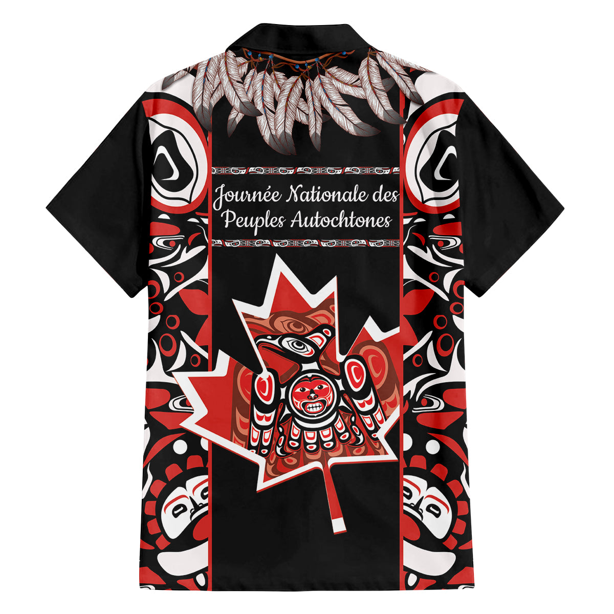 Canada National Aboriginal Day Family Matching Off Shoulder Short Dress and Hawaiian Shirt Canadian Indigenous Haida - Wonder Print Shop
