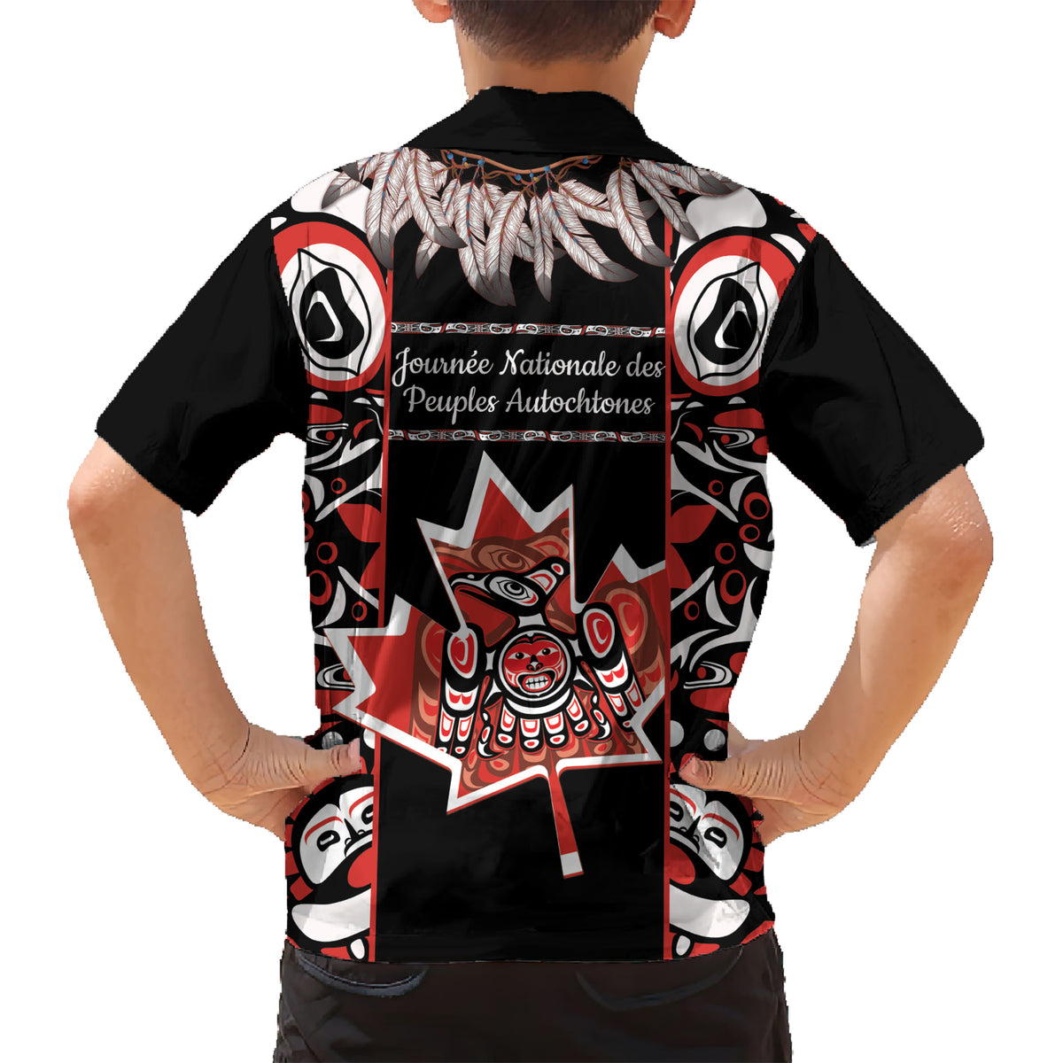 Canada National Aboriginal Day Family Matching Short Sleeve Bodycon Dress and Hawaiian Shirt Canadian Indigenous Haida - Wonder Print Shop