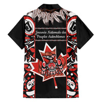 Canada National Aboriginal Day Family Matching Short Sleeve Bodycon Dress and Hawaiian Shirt Canadian Indigenous Haida - Wonder Print Shop