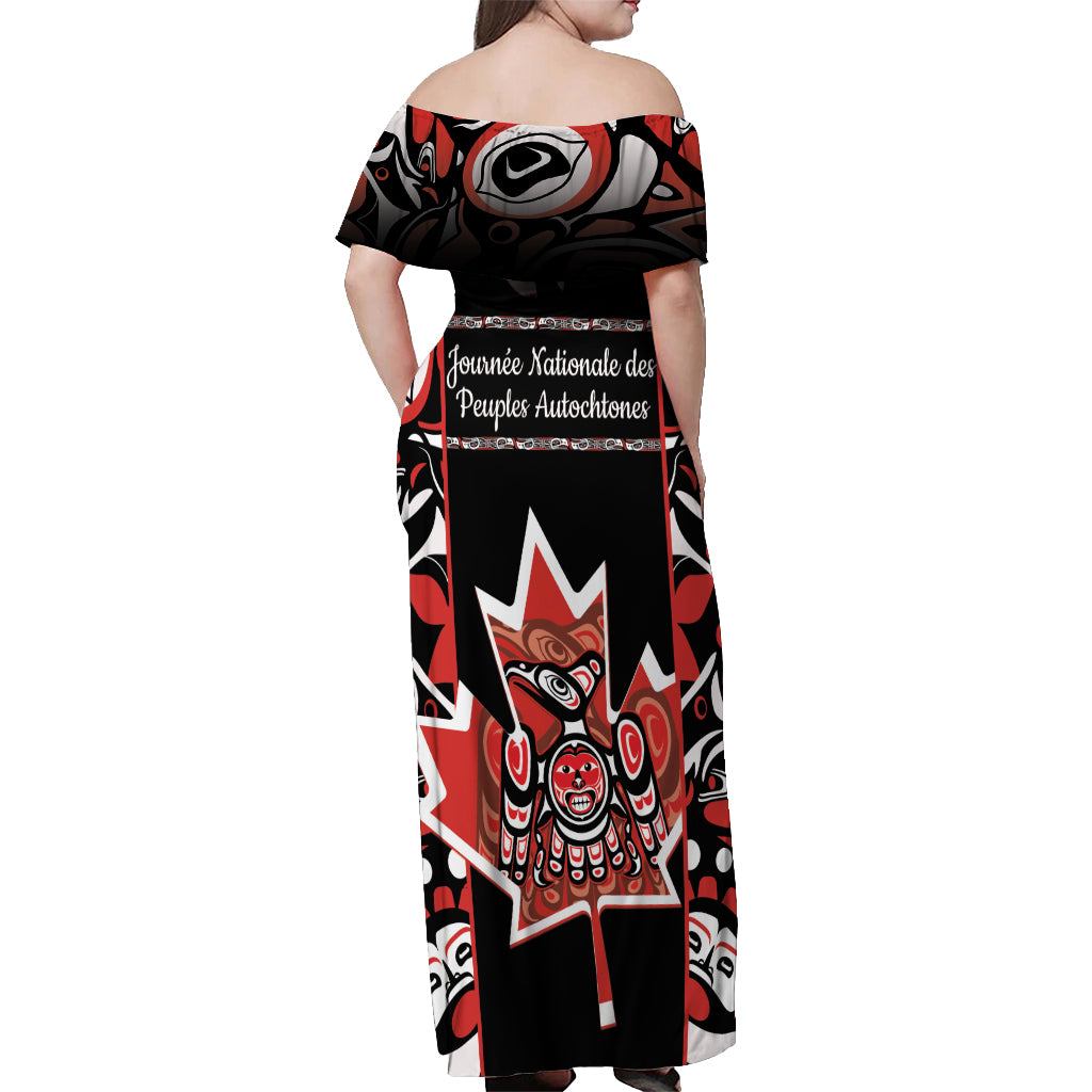 Canada National Aboriginal Day Off Shoulder Maxi Dress Canadian Indigenous Haida Canada National Aboriginal Day Off Shoulder Maxi Dress Canadian Indigenous Haida