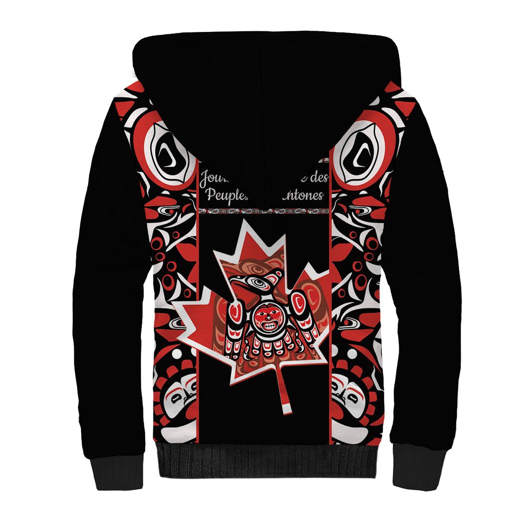 Canada National Aboriginal Day Sherpa Hoodie Canadian Indigenous Haida - Wonder Print Shop