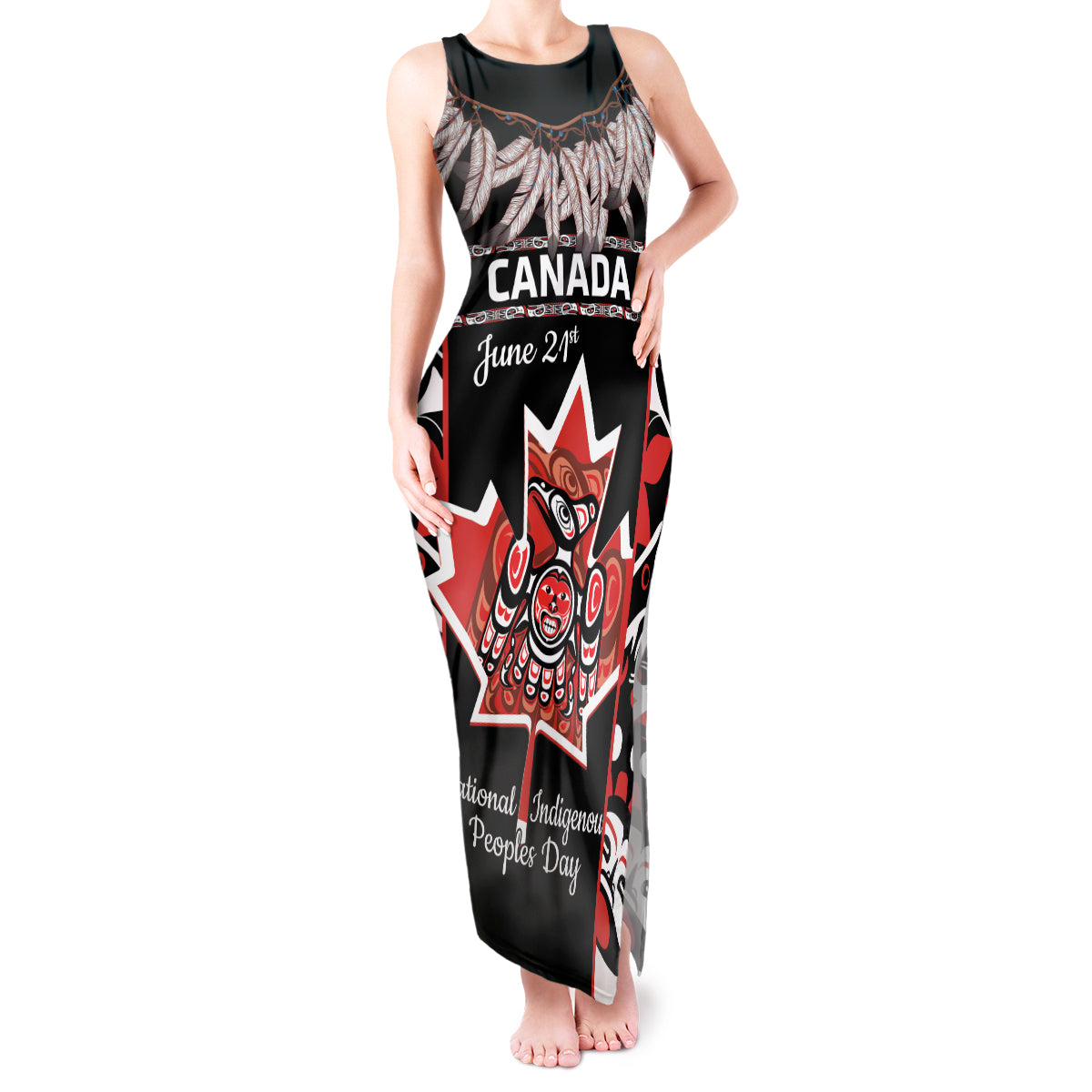 Canada National Aboriginal Day Tank Maxi Dress Canadian Indigenous Haida - Wonder Print Shop