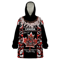 Canada National Aboriginal Day Wearable Blanket Hoodie Canadian Indigenous Haida - Wonder Print Shop