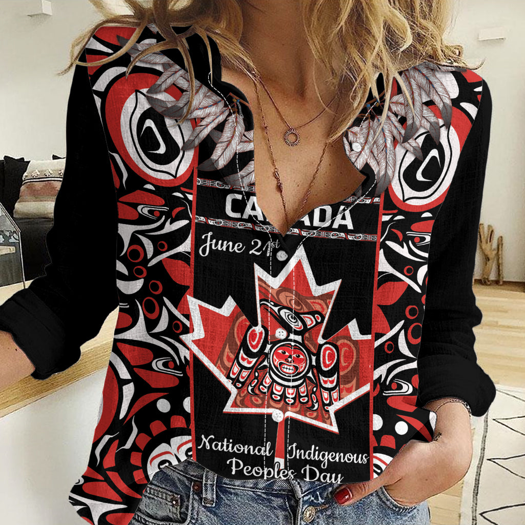Canada National Aboriginal Day Women Casual Shirt Canadian Indigenous Haida - Wonder Print Shop