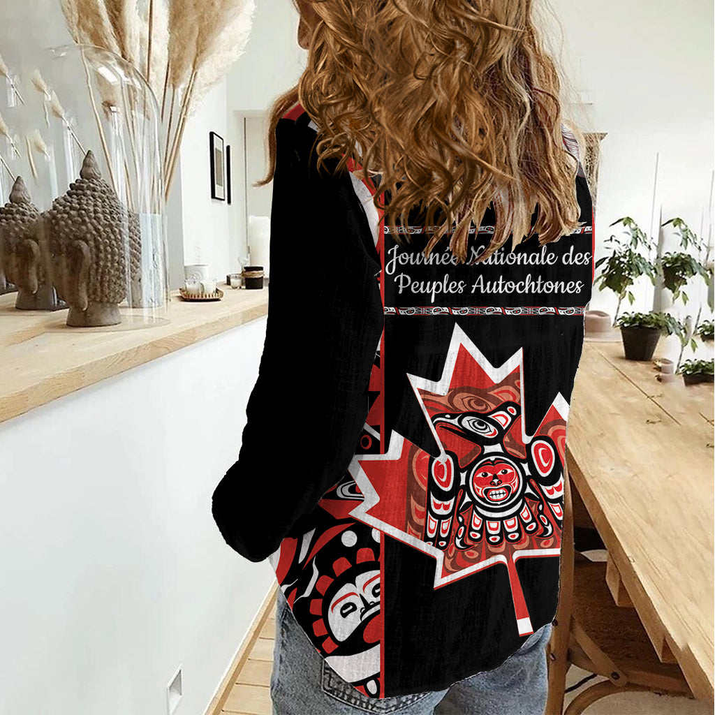 Canada National Aboriginal Day Women Casual Shirt Canadian Indigenous Haida - Wonder Print Shop