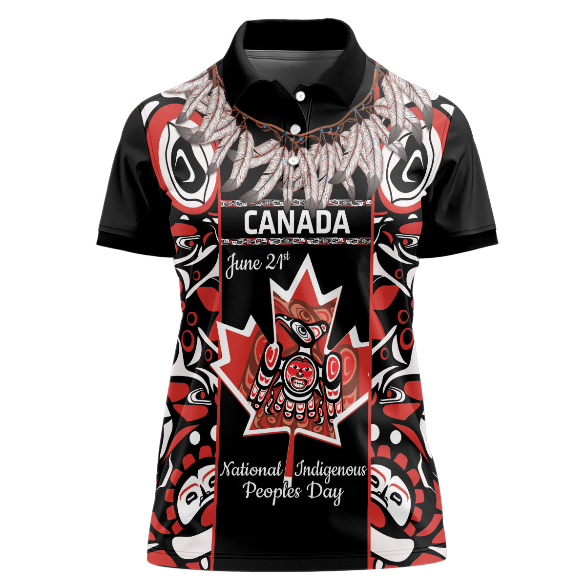 Canada National Aboriginal Day Women Polo Shirt Canadian Indigenous Haida - Wonder Print Shop
