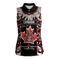 Canada National Aboriginal Day Women Sleeveless Polo Shirt Canadian Indigenous Haida - Wonder Print Shop