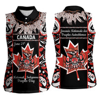 Canada National Aboriginal Day Women Sleeveless Polo Shirt Canadian Indigenous Haida - Wonder Print Shop