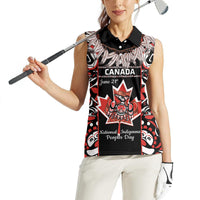 Canada National Aboriginal Day Women Sleeveless Polo Shirt Canadian Indigenous Haida - Wonder Print Shop