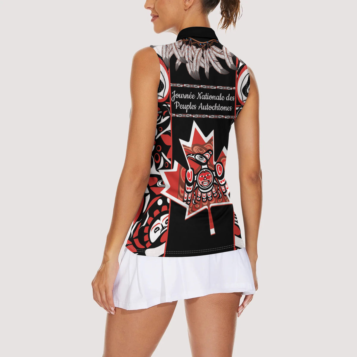 Canada National Aboriginal Day Women Sleeveless Polo Shirt Canadian Indigenous Haida - Wonder Print Shop
