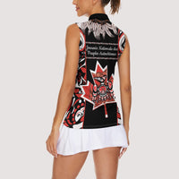 Canada National Aboriginal Day Women Sleeveless Polo Shirt Canadian Indigenous Haida - Wonder Print Shop