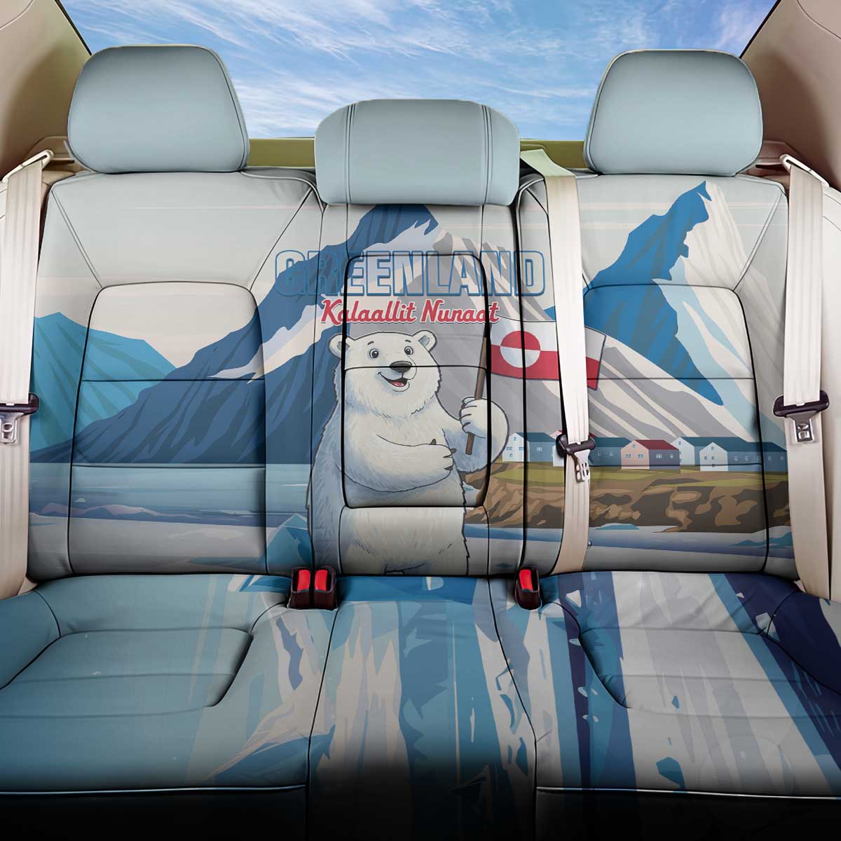 Greenland Back Car Seat Cover Kalaallit Nunaat Polar Bear