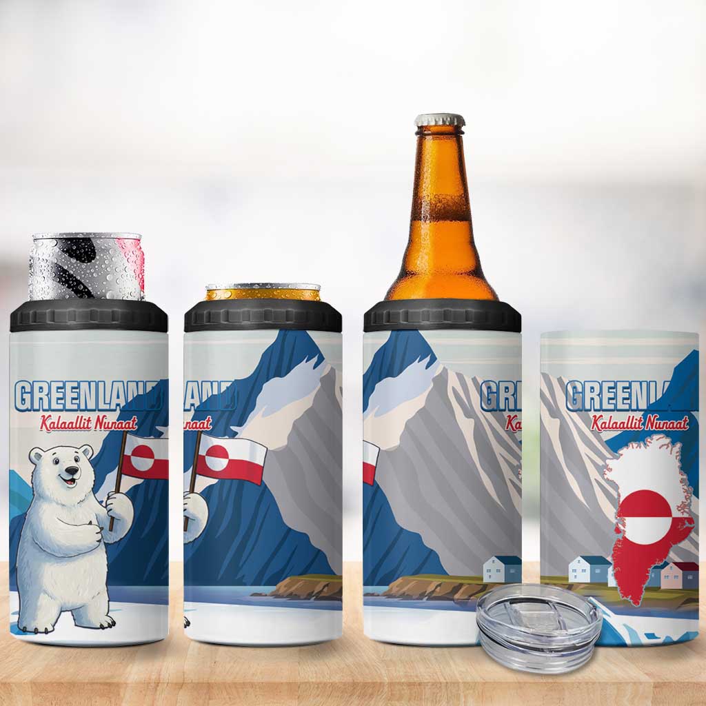 Greenland 4 in 1 Can Cooler Tumbler Kalaallit Nunaat Polar Bear