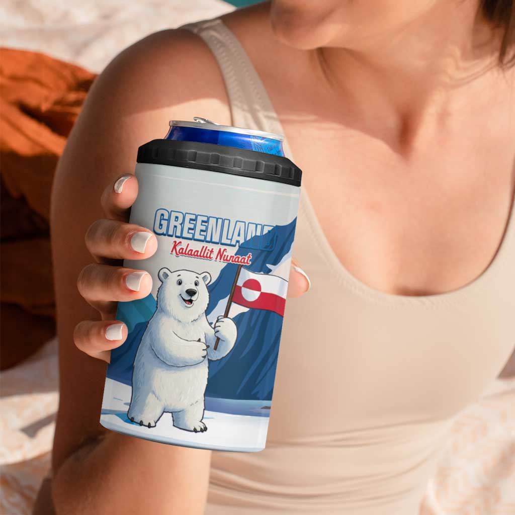 Greenland 4 in 1 Can Cooler Tumbler Kalaallit Nunaat Polar Bear