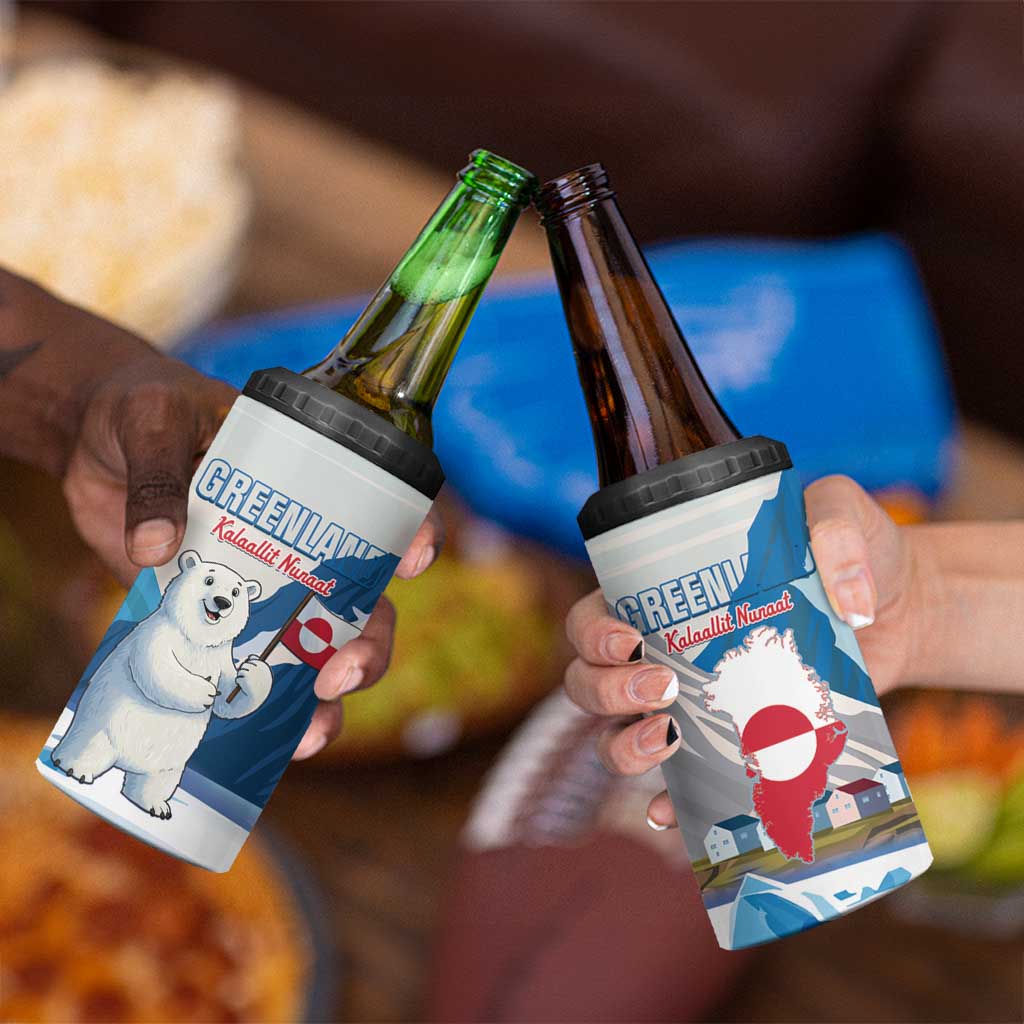 Greenland 4 in 1 Can Cooler Tumbler Kalaallit Nunaat Polar Bear