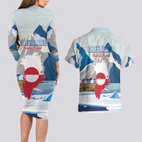 Greenland Couples Matching Long Sleeve Bodycon Dress and Hawaiian Shirt Kalaallit Nunaat Polar Bear