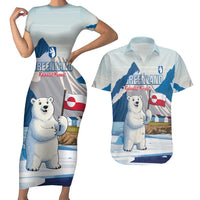 Greenland Couples Matching Short Sleeve Bodycon Dress and Hawaiian Shirt Kalaallit Nunaat Polar Bear