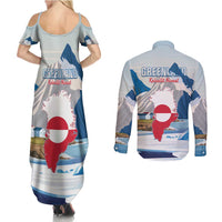 Greenland Couples Matching Summer Maxi Dress and Long Sleeve Button Shirt Kalaallit Nunaat Polar Bear
