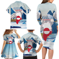 Greenland Family Matching Long Sleeve Bodycon Dress and Hawaiian Shirt Kalaallit Nunaat Polar Bear