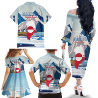 Greenland Family Matching Off The Shoulder Long Sleeve Dress and Hawaiian Shirt Kalaallit Nunaat Polar Bear