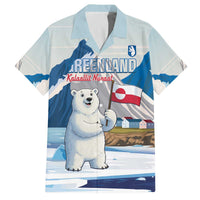 Greenland Family Matching Off The Shoulder Long Sleeve Dress and Hawaiian Shirt Kalaallit Nunaat Polar Bear
